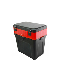 Ящик зимний чёрно-красный (4+4 отделения для приманок) (380*360*240) ТРИ КИТА
