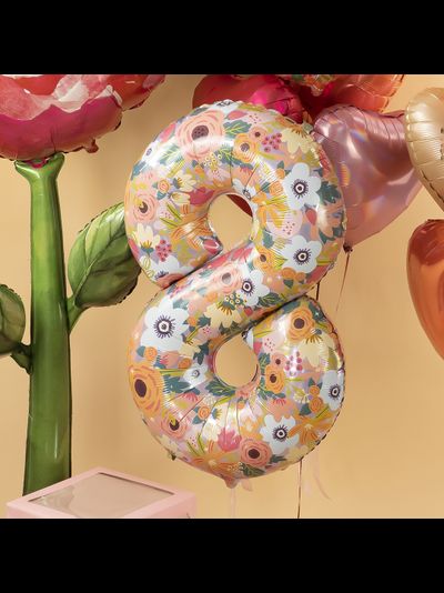 Шар 34"/86 см Цифра 8, Цветы