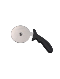 Нож для пиццы d=10 см. с чёрной пластиковой ручкой, нержавеющая сталь