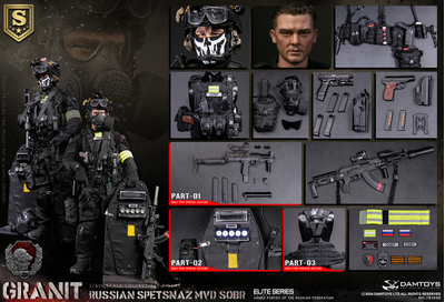 Спецназ МВД СОБР "Гранит" (специальная версия) - Коллекционная ФИГУРКА 1/6 RUSSIAN SPETSNAZ MVD SOBR GRANIT SPECIAL EDITION (78103S) - DAMTOYS