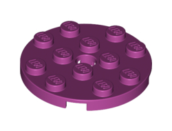 Plate, Round 4 x 4 with Hole, Magenta (60474 / 6096210)