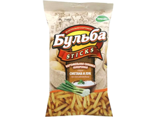 Картофельная соломка Бульба STICKS со вкусом Сметана и лук, в упаковке 75 гр.
