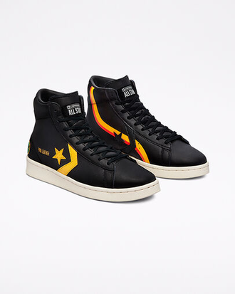 Converse pro leather mid black sales