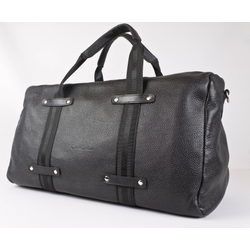 Кожаная дорожная сумка Alcantara black (арт. 4000-01)
