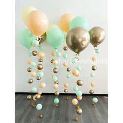 Шары цепочки с пузырями (10 шт) , "Нежные цвета"