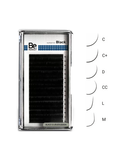 Ресницы чёрные Be PERFECT «BLACK» - MIX (16 линий)