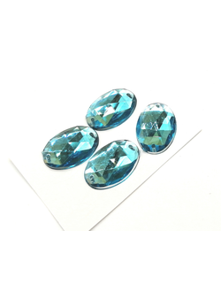 Стразы акриловые пришивные овал 18*25 мм, цвет светло голубой 08