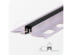 Алюминиевый компенсационный профиль ПО-116 12х2700мм. Черный
