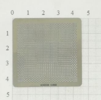 Трафарет BGA для реболлинга чипов Intel AC82X38 0.6мм.