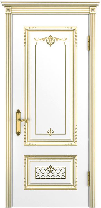 Недорогая дверь Аккорд с золотой патиной