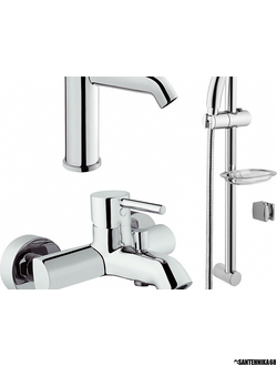 Комплект смесителей 3 в 1 VitrA Minimax S A49153EXP на ванну со стойкой и раковину