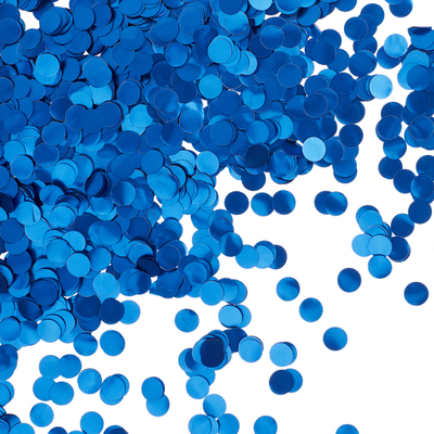 Шары с конфетти синие металлик (круги)