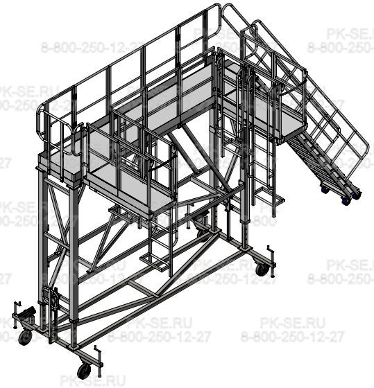 Площадка для полувагонов с переходными мостиками