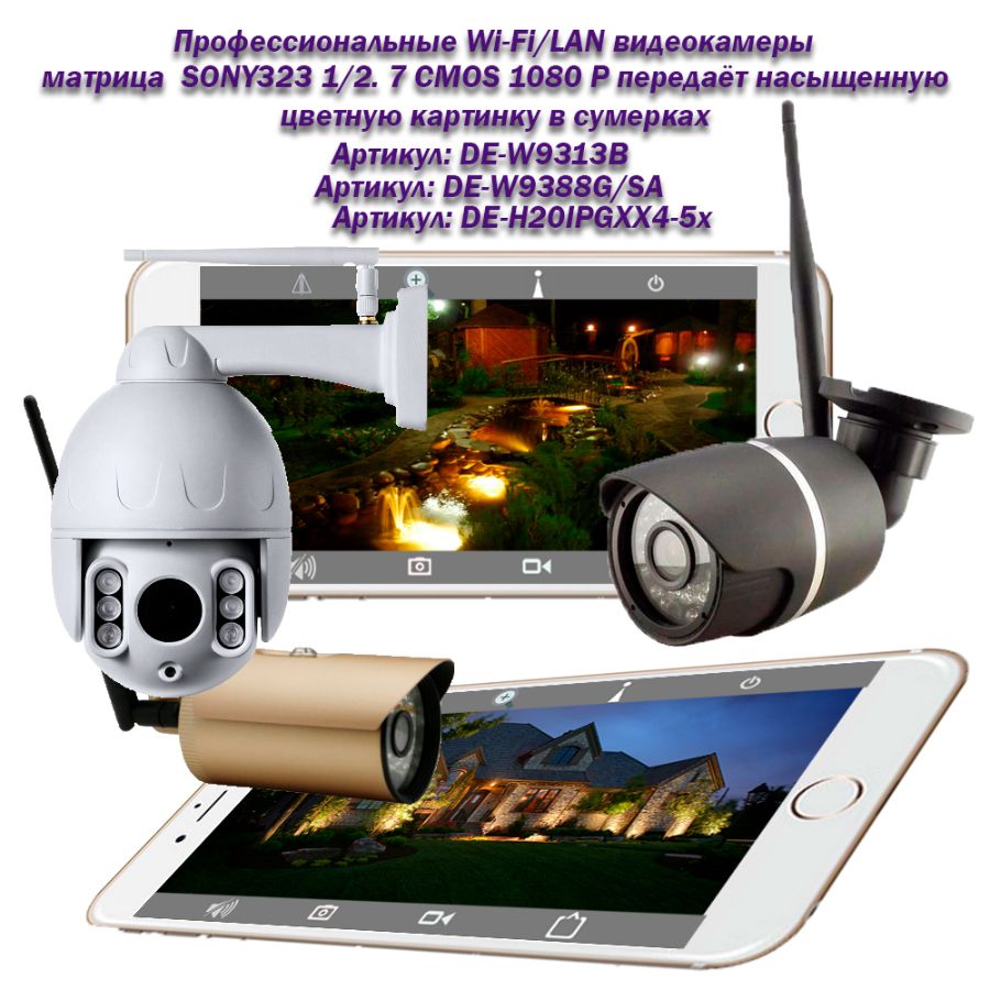 DE-H20IPGXX4-5x Уличная моторизированная WiFi/LAN телекамера с 5-ти кратным оптическим увеличением