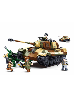 Слубан Военный конструктор Танк 2в1 Королевский Тигр и Ягдтигр M38-B0980