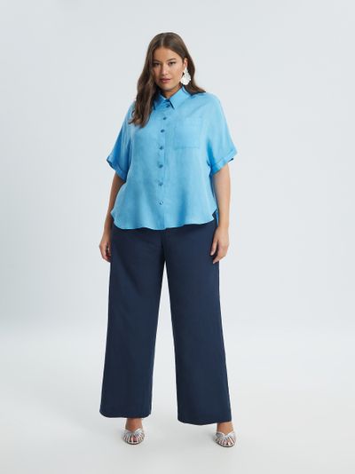 Рубашка свободного кроя c коротким рукавом