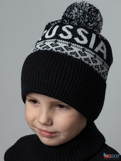 Шапка 20202-01 подклад 100% полиэстер, черный,белый 56