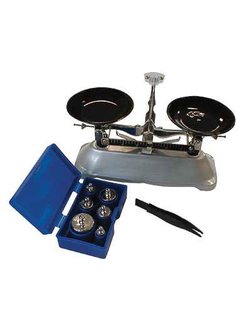 Весы учебные с гирями до 200г.