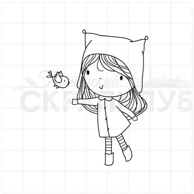 штамп девочка в уггах