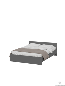 Денвер кровать двуспальная универсальная 1,6м Графит серый (без основания)