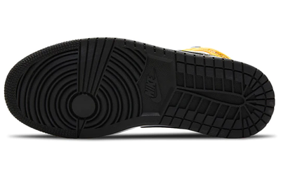 заказать кроссовки Nike (WMNS) Air Jordan 1 Mid Perforated - White University Gold BQ6472-107