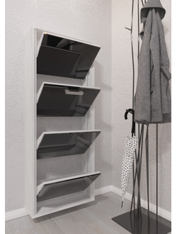 Обувница Айрон-4 Лайт (фасад стекло черное)