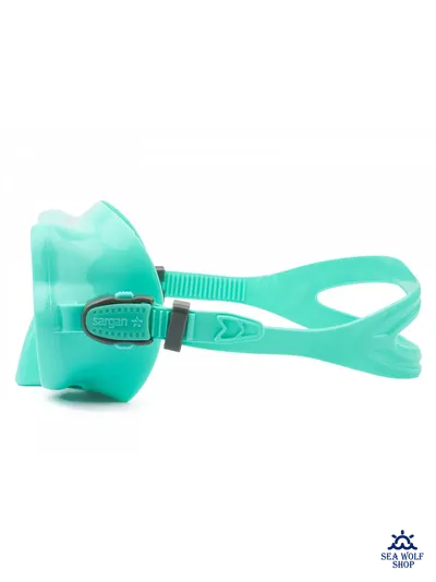 Маска для дайвинга с трубкой Sargan "БАТТЕРФЛЯЙ-М" бирюз. силикон