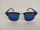 Солнцезащитные очки RB Clubmaster синие зеркальные (пластик)