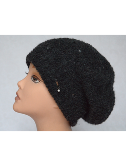 Темно - серый мохнатый берет Vizio Италия 6405 фото