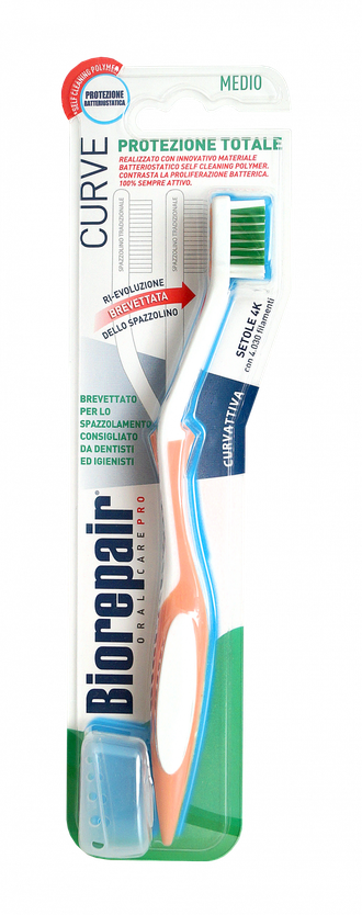 Зубная щётка комплексная защита, Biorepair Toothbrush Medium, Biorepair