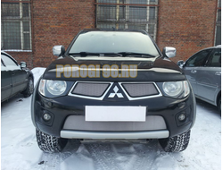 Защита радиатора Mitsubishi L200 2010-2013 chrome верх