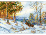 Лось в зимнем лесу 1528