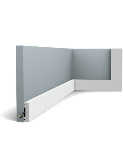 Плинтус ORAC Decor SX162, дюрополимерный, влагостойкий, ударопрочный, под покраску, длина 2 метра