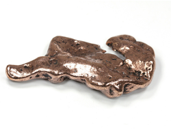 Медь полированная с одной стороны, коллекционный образец, США (60*32*10 мм, вес: 49 г) №25683