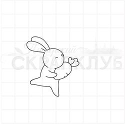 Штамп зайчик с морковкой в лапах