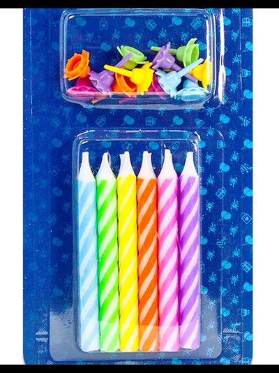 Свечи "Радужный микс" 8 см, 12 шт