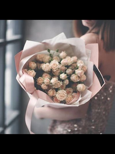 7 кустовых  роз "Нежность"