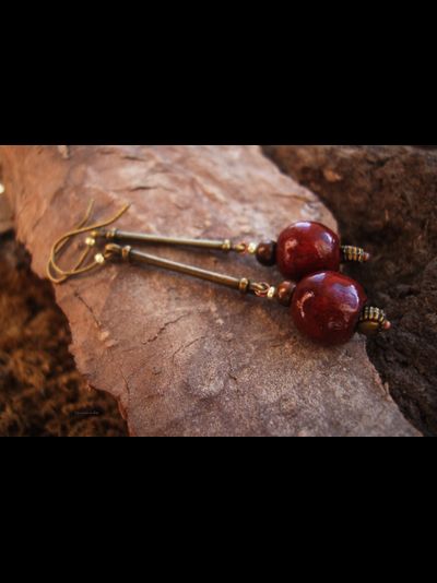 Серьги в стиле бохо "Сказка про волшебные лесные ягоды"