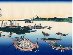 Картина обогреватель, репродукция японской живописи Остров Цукудадзима в Буё