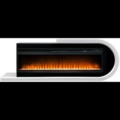 Линейный электрокамин Basel R белый с черным с очагом Vision 60 LED