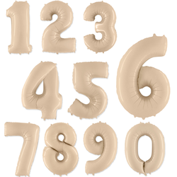 Цифра фольгированная, бежевая (102см)