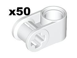 Technic, Axle and Pin Connector Perpendicular, White (6536 / 4173670 / 6261372 / 653601 / 65361)