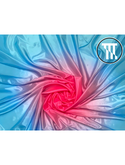 Перлшифон градиент, цв. Розовый + Голубой (R=75см)