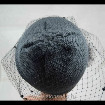 Шапка с вуалью Италия vizio 4908 темно-серая