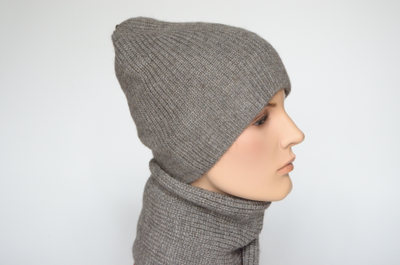 Итальянская шапка и шарф альпака и шелк Визио фото