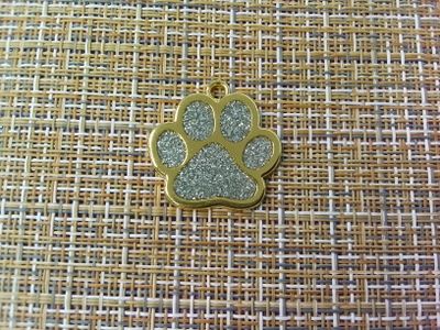 Подвеска кулон лапка 37,5x35x2 мм золотистый, серый