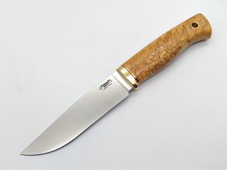 Нож Стерх сталь N690 карельская береза