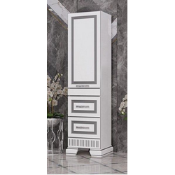 Пенал Opadiris Оникс 50 белый глянцевый с серебряной патиной, левый