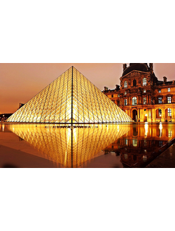 Алмазная картина (мозаика) &quot;Пирамида Лувра&quot; 30*50/40*60 см