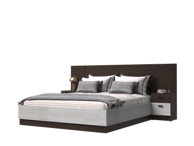 Кровать АДЕЛЬ 1,6 с настилом + тумбы прикроватные с щитками Венге-Лоредо